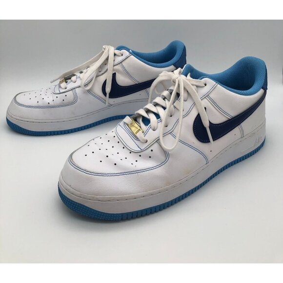 Nike Air Force 1 Low First Use Sneakers White/University Blue DA8478-100 Mens 13 - Picture 1 of 11